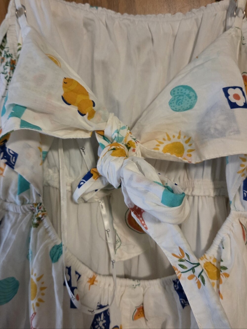 Japna - Flowers, Stars, Fruit Midi Sundress Dress Size Large NWT - Picture 4 of 4